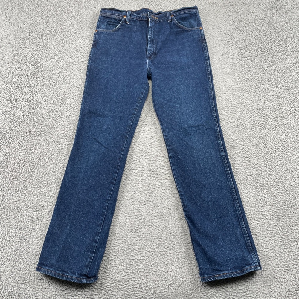 Wrangler Jeans Mens 36x32 Blue 937STR Cowboy Cut Slim Fit Straight Leg Denim
